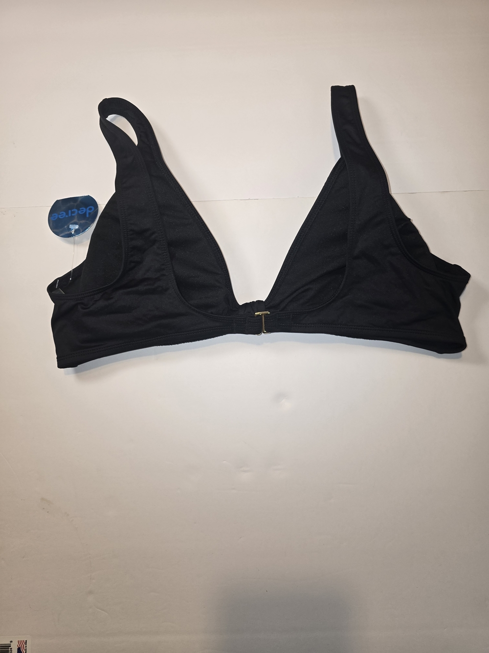 Decree Black Triangle Swim Top with Front Clip